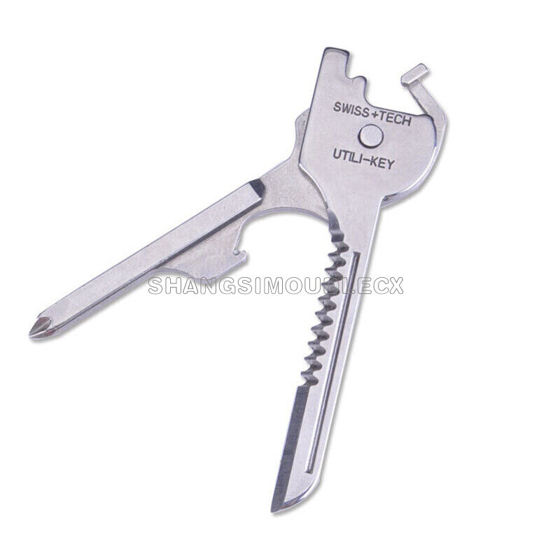 SWISS+TECH Utili-Key 6-in-1 Key Ring Chain Multitool Stainless Steel Pocket Tool