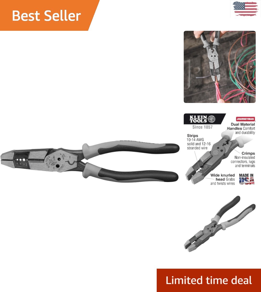 Versatile 8-Inch Hybrid Pliers – Ultimate Wire Stripper, Crimper & Cutter