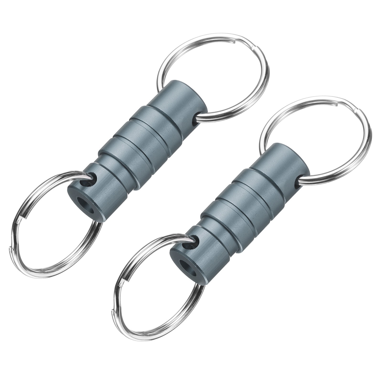 Quick Release Keychain, 2Pcs Detachable Pull Apart Key Rings Clip, Grey