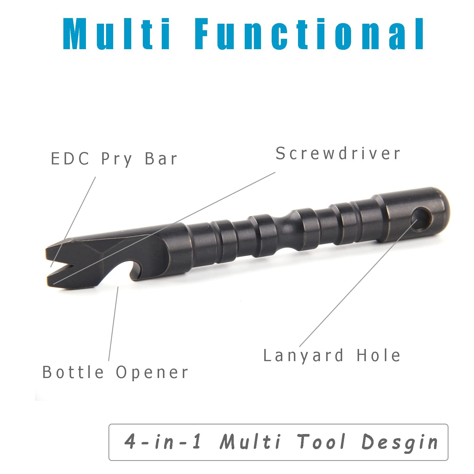 Titanium Alloy EDC Lever Rod with Bottle Opener, Screwdriver Function, M…