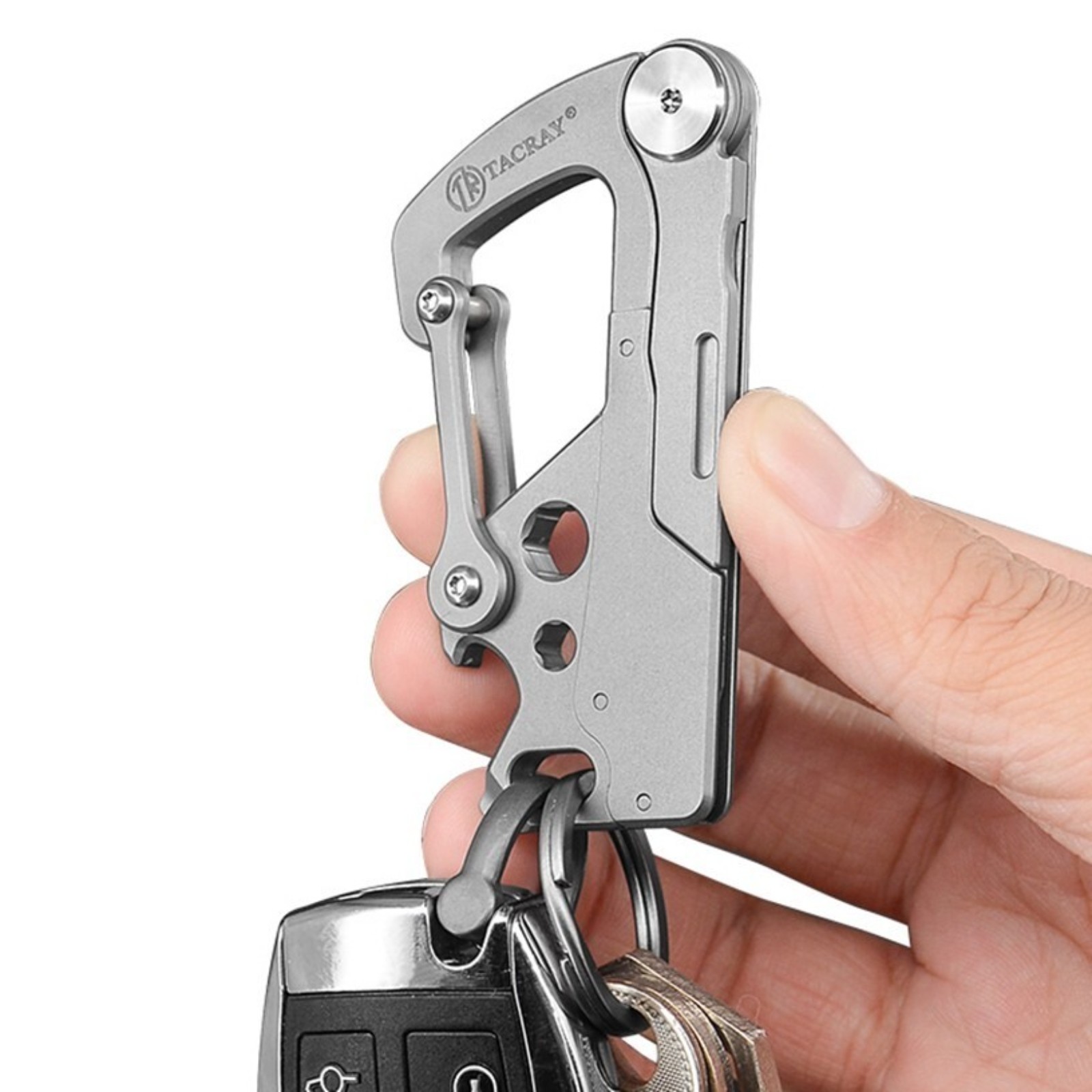 7 in 1 TC4 Lsand Multi Tools Key Chain Carabiner Outdoor Folding Scalpel EDC