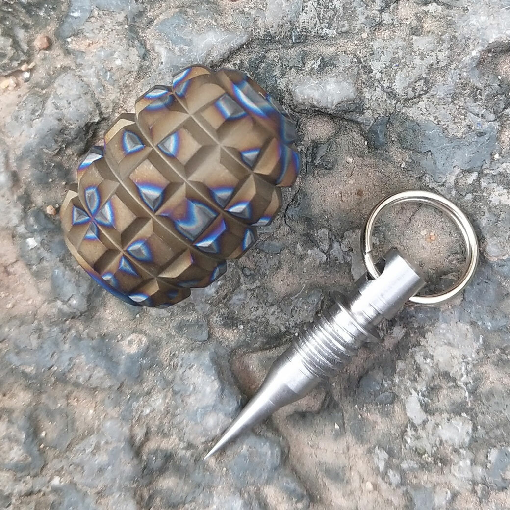 MG Titanium Alloy Begleri Parachute Cord Tool Lanyard Bead Keychain Pendant