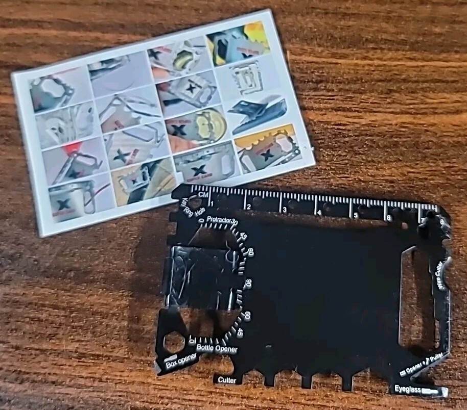 Multitool 46 In 1 Credit Card Sized Pocket Indoors Outdoors Survival Tool