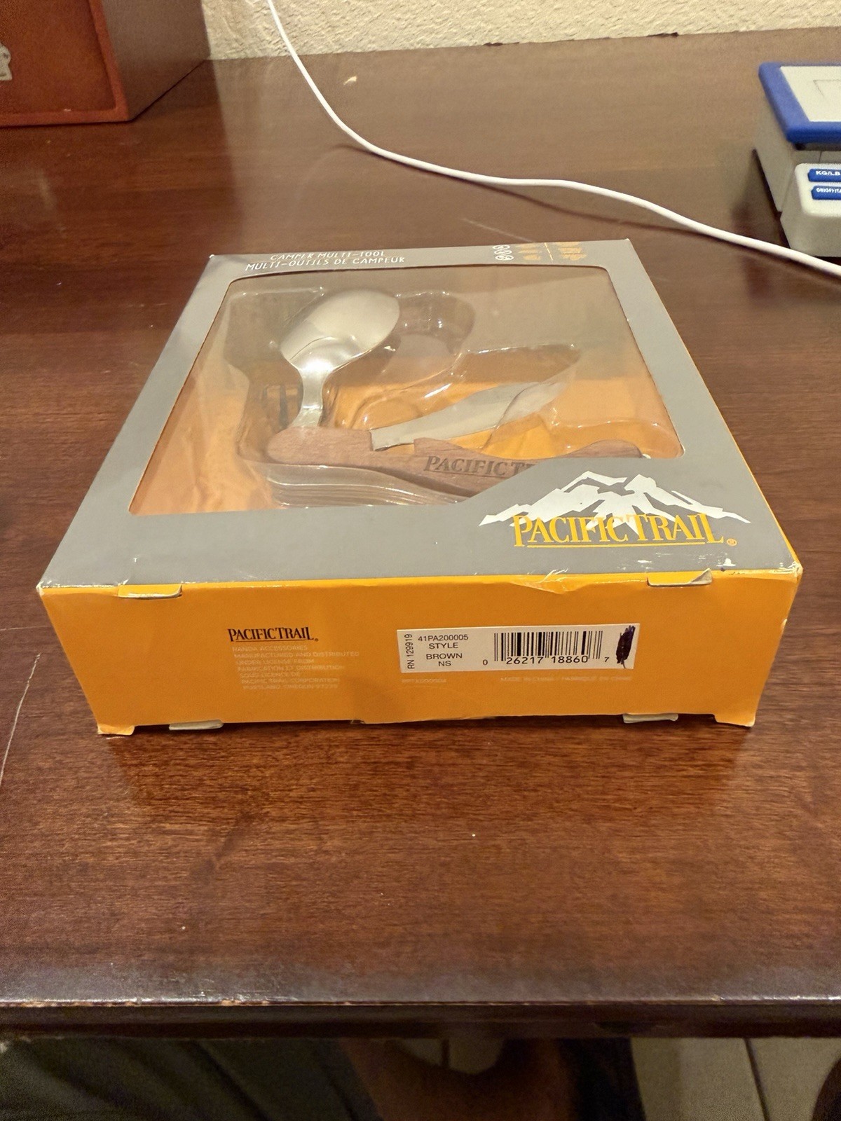 Pacific Trail Camping Tool Pocket Knife Fork Spoon Opener Wood Handle In Box