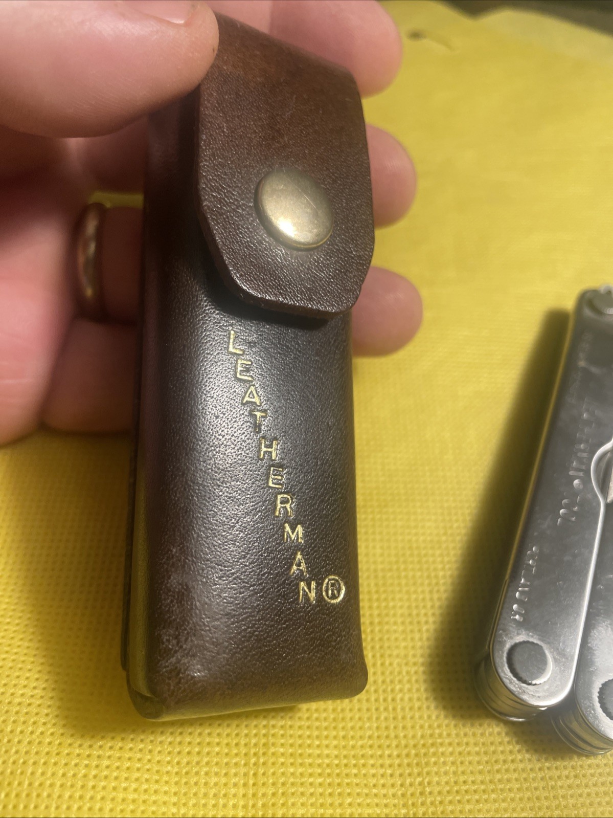 Vintage Genuine Original Leatherman Multitool Brown Leather Sheath Portland OR