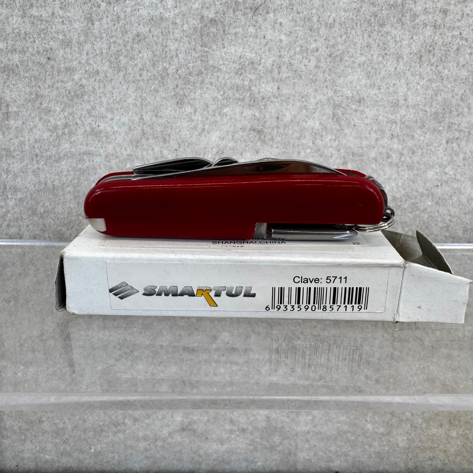 Pocket Knife Multi Tool Red Folding Stainless Steel 11 Functions 3″