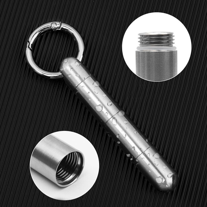 EDC Titanium Portable Outdoor Waterproof Pill Capsula Sealed Box Storage Tool