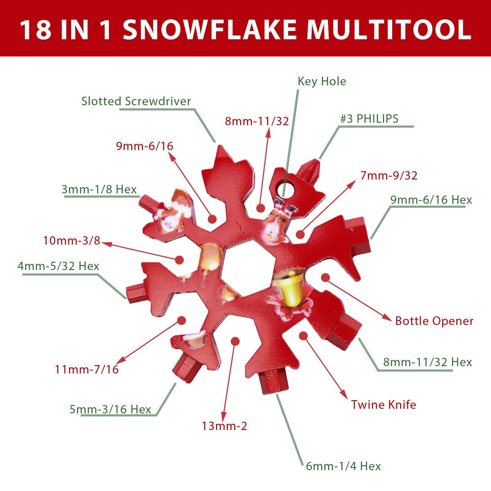 6 Packs Snowflake Multi Tool18 In 1 Snowflake Multitoolsnowflake Wrench/bottle O