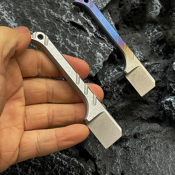 Titanium Crowbar Pry Bar Screwdriver Keychain Pendants EDC Multi-Function Tool