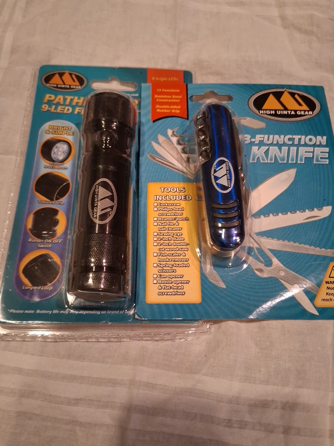 Uinta Gear 13 Function Knife & Flash Light Great For Backpacking, Camping, Ect