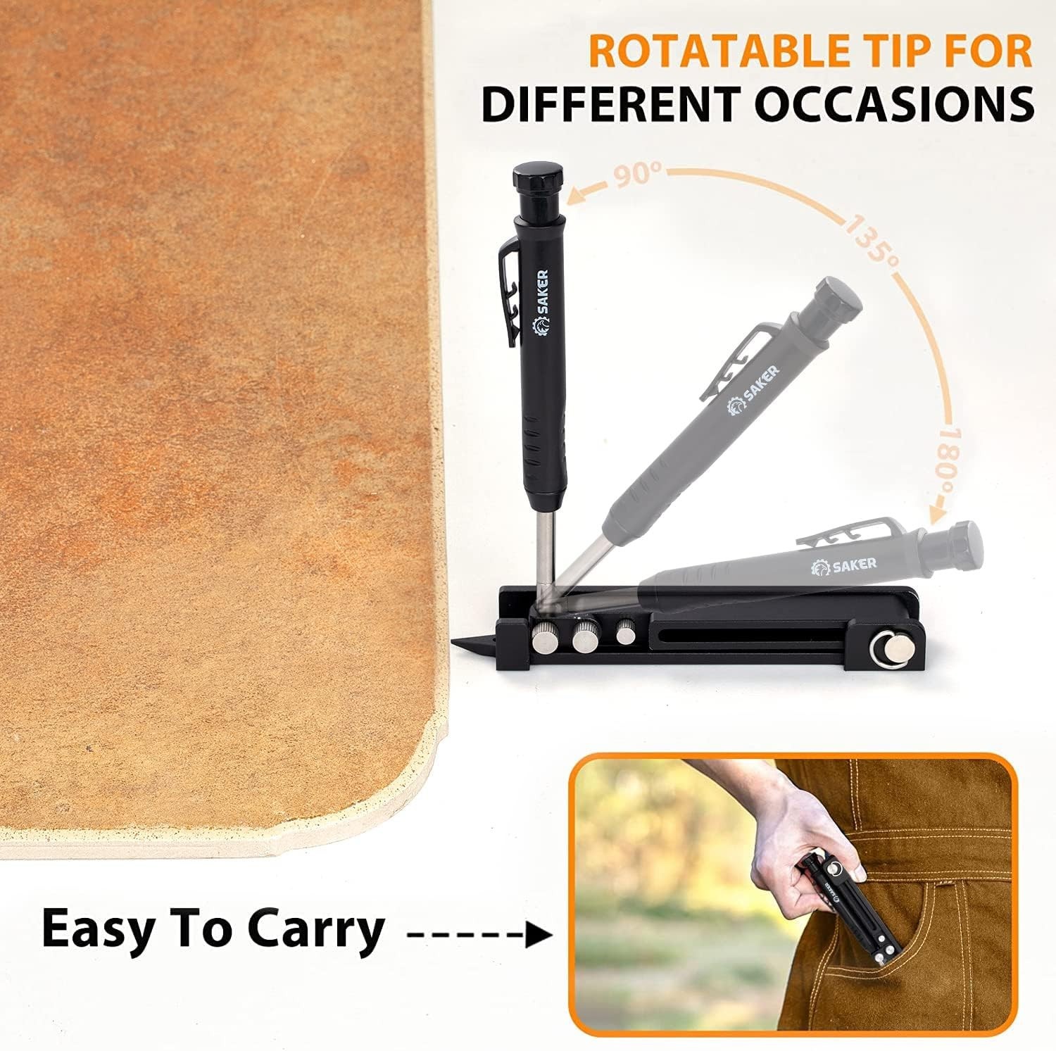 Compact and Lightweight Aluminum Alloy Scriber Tool for Woodworking DIY Projects