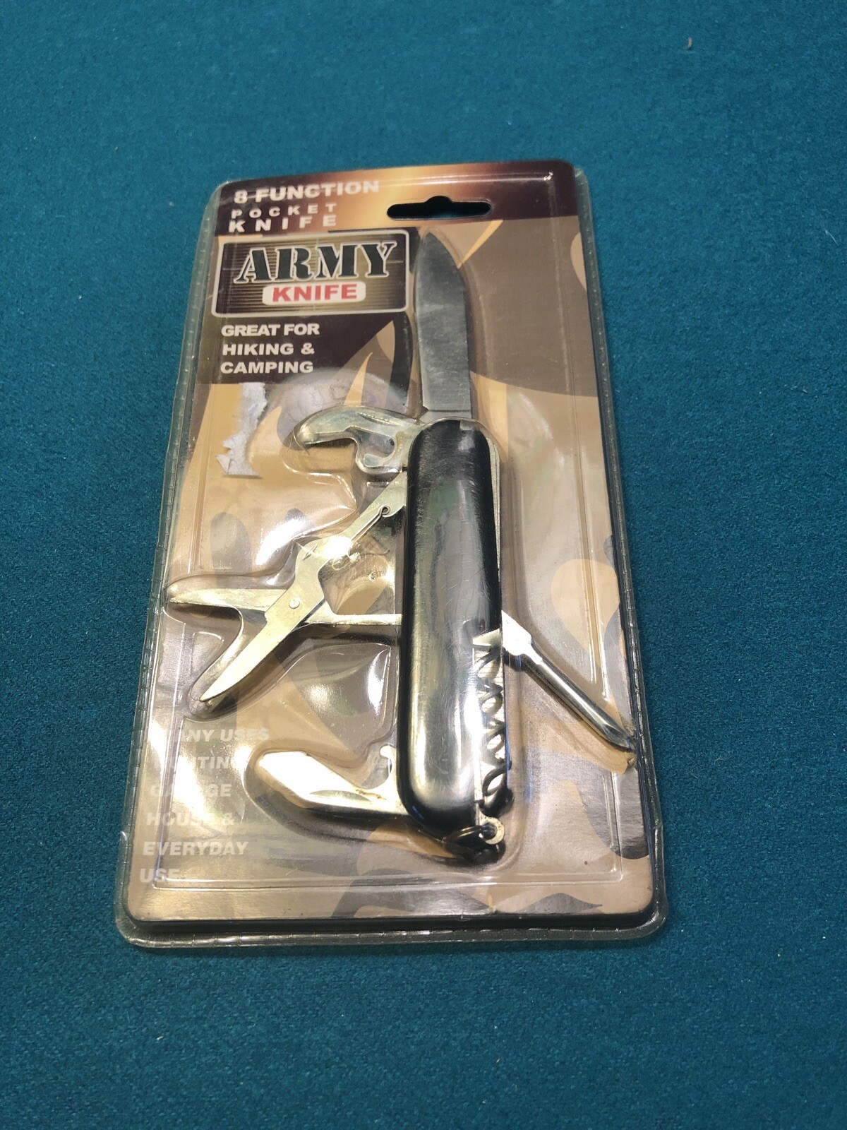 Army Knife 8 Function Pocket Knife Hiking Camping Hunting Garage House
