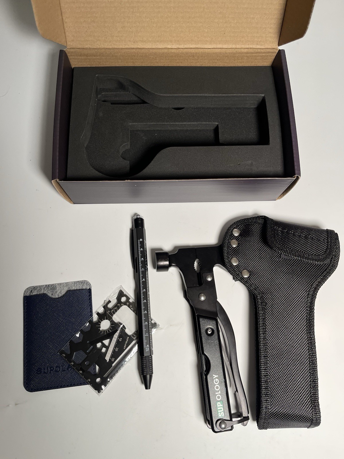 Supology 60 In 1 Multitool Set Axe Hammer Pen Wallet Card Case Box Gift Outdoors