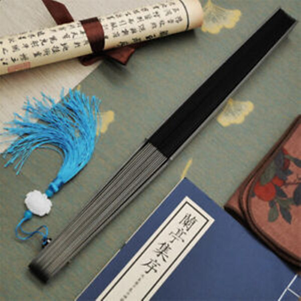 12” Titanium Alloy Folding Fan Martial Arts Portable Kung Fu Tai Ji