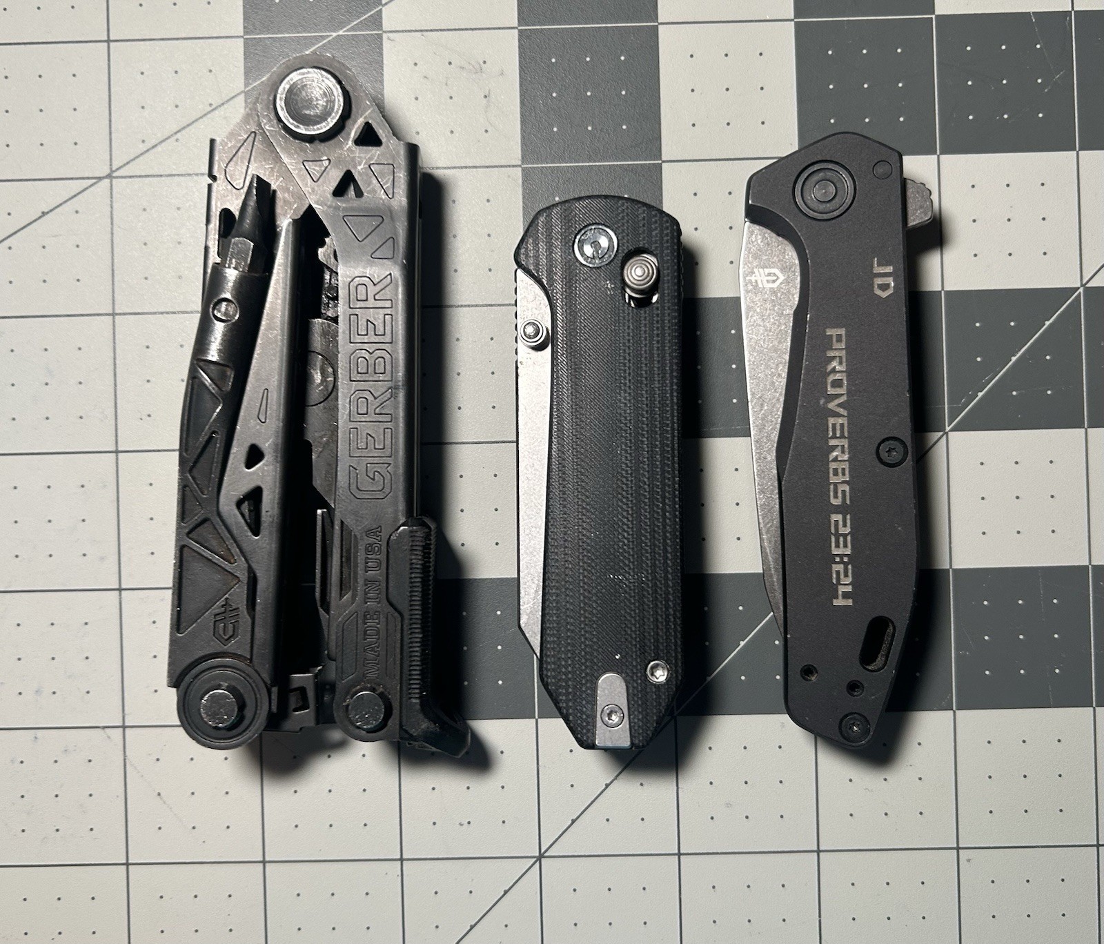 Gerber Center Drive Multi-Tool and Fast Ball Knife USA Made, And Civivi Axis