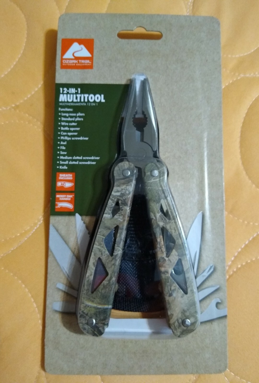OZARK TRAIL 12-IN-1 MULTI TOOL WITH SHEATH MOSSY OAK CAMO HANDLE NEW! FREE SHIP!