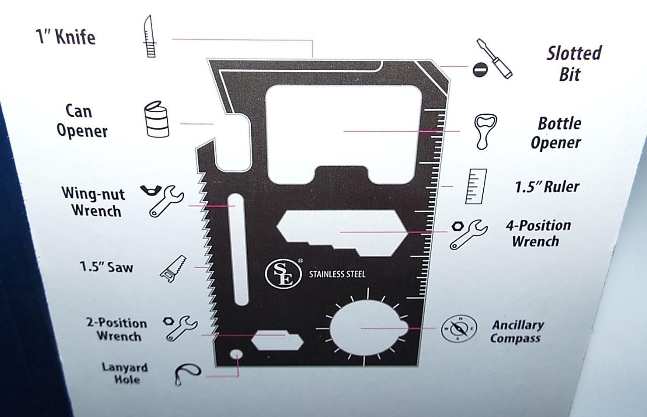 4 NEW SEALED the ORIGINAL 11-In-1 Wallet Survival Tool Stainless Steel w/Pouch
