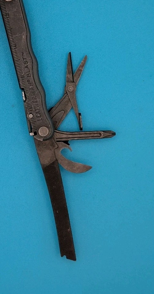 Leatherman BLAST Multi-Tool , Retired Multitool w/ Knife Pliers! BLACK OXIDE!
