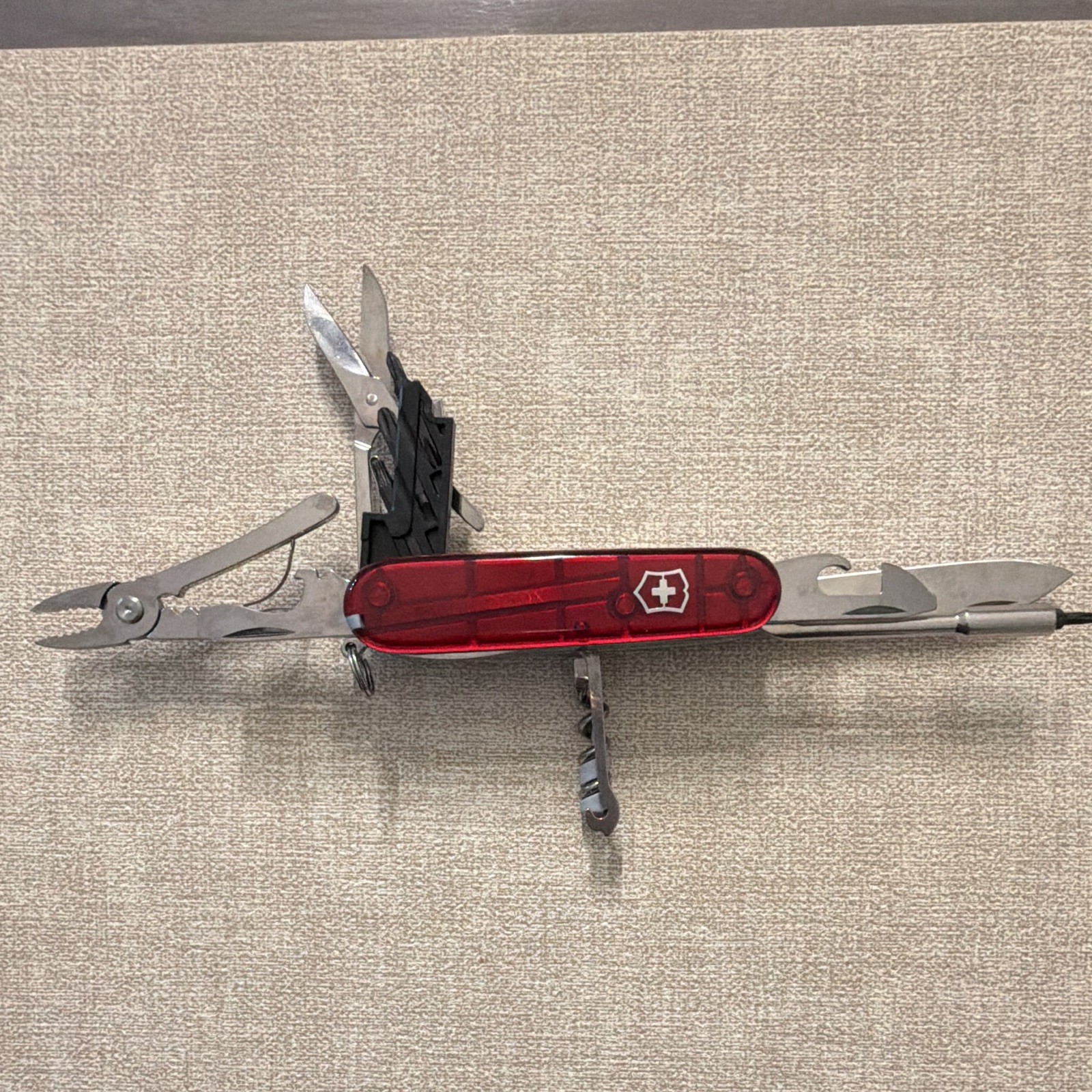 Victorinox Swiss Army CyberTool Multi Tool Ruby Red Translucent w/ Bits & Pliers