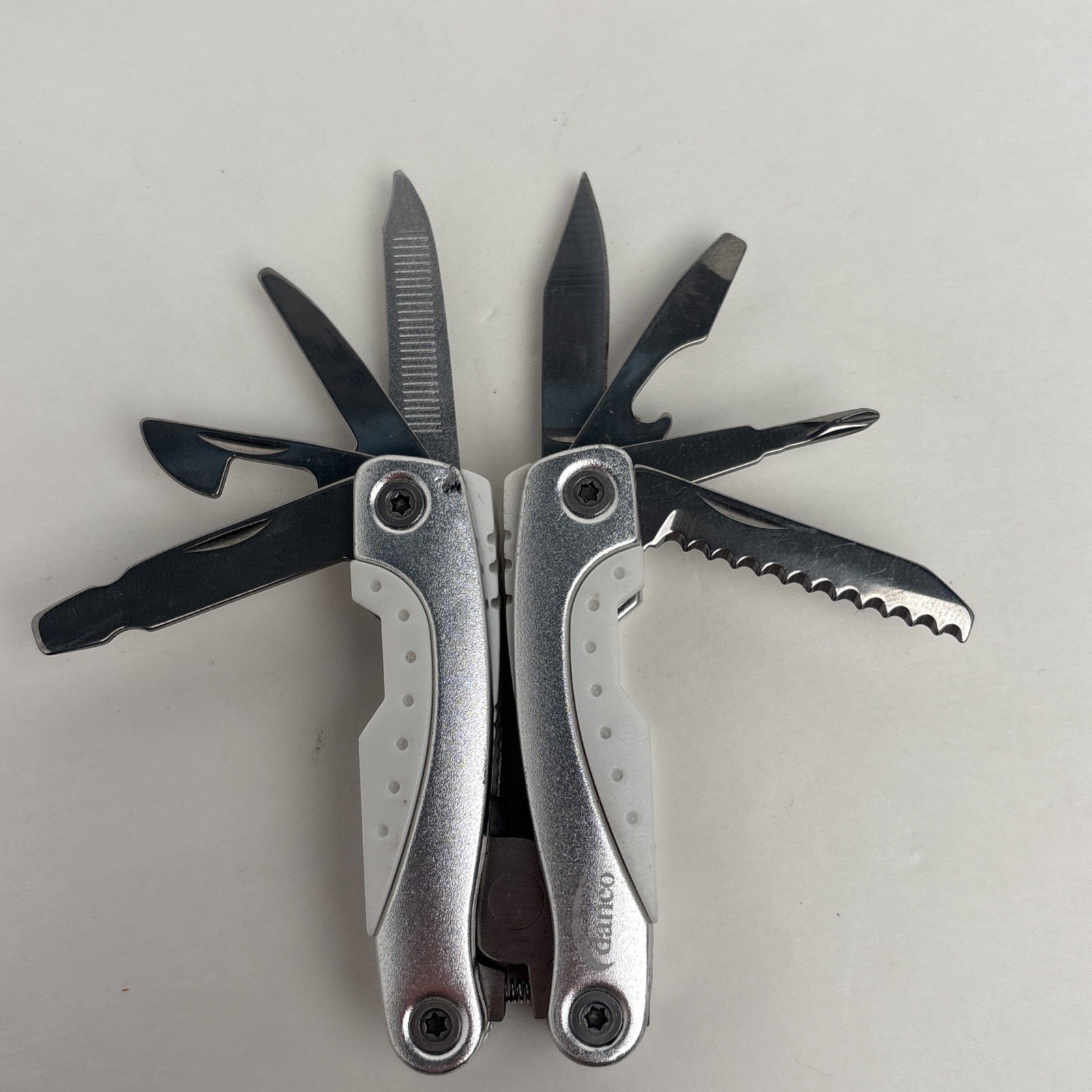 Bundle of 3 mini multitools Danco Brookstone Black White Blue Hunt Camp Hike