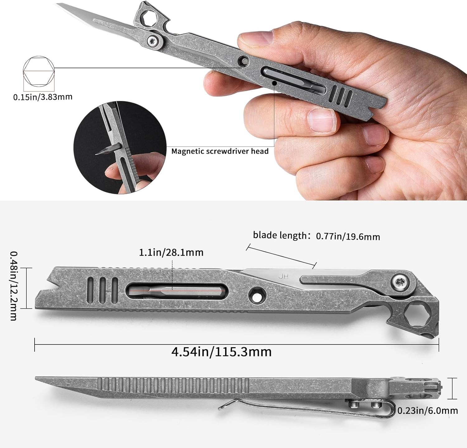 Titanium EDC Pry Bar,Pocket Multitool Mini Prybar,Keychain Crowbar Tool with …