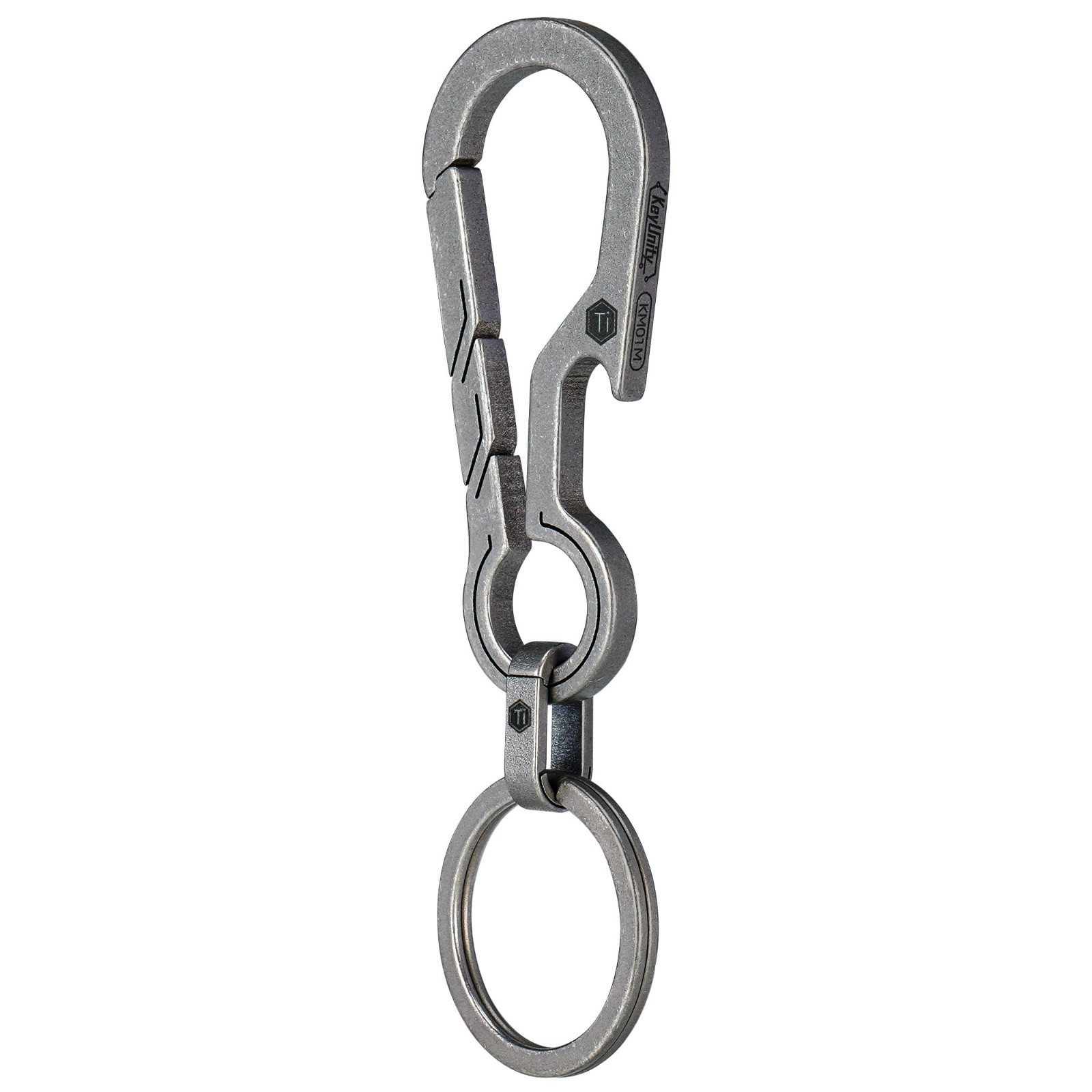 Titanium EDC Keychain Clip with Bottle Opener & Quick Release Carabiner Holder