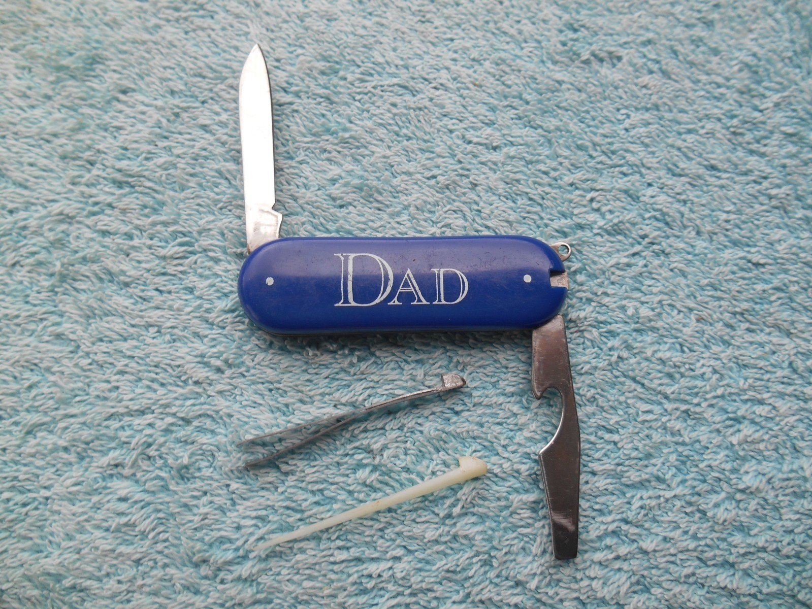MULTI TOOL POCKET Knife 5 Function BLUE Stainless China DAD, YOURE NUMBER ONE!