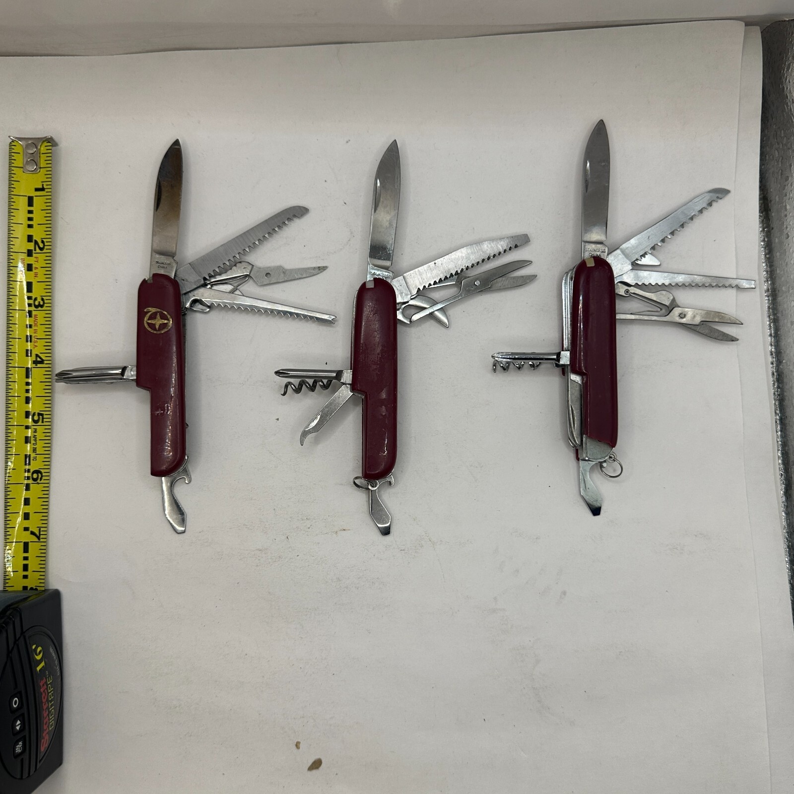 Superior Multi-Tool Pocket Knife Multi-Purpose with 8 Functions in Box LOT OF 3