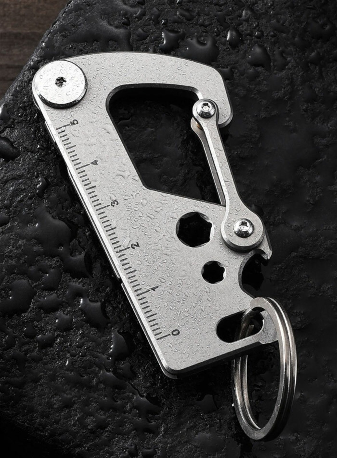 7 in 1 TC4 Lsand Multi Tools Key Chain Carabiner Outdoor Folding Scalpel EDC