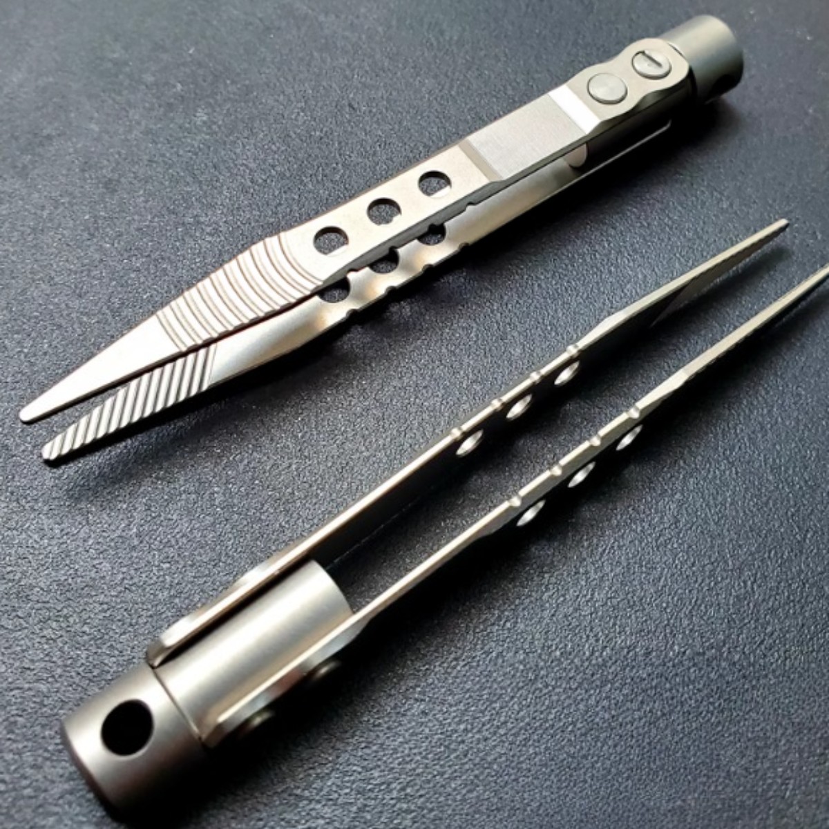EDC Titanium + Red-copper CNC Tweezers Portable Antiskid Outdoor Camping Tool