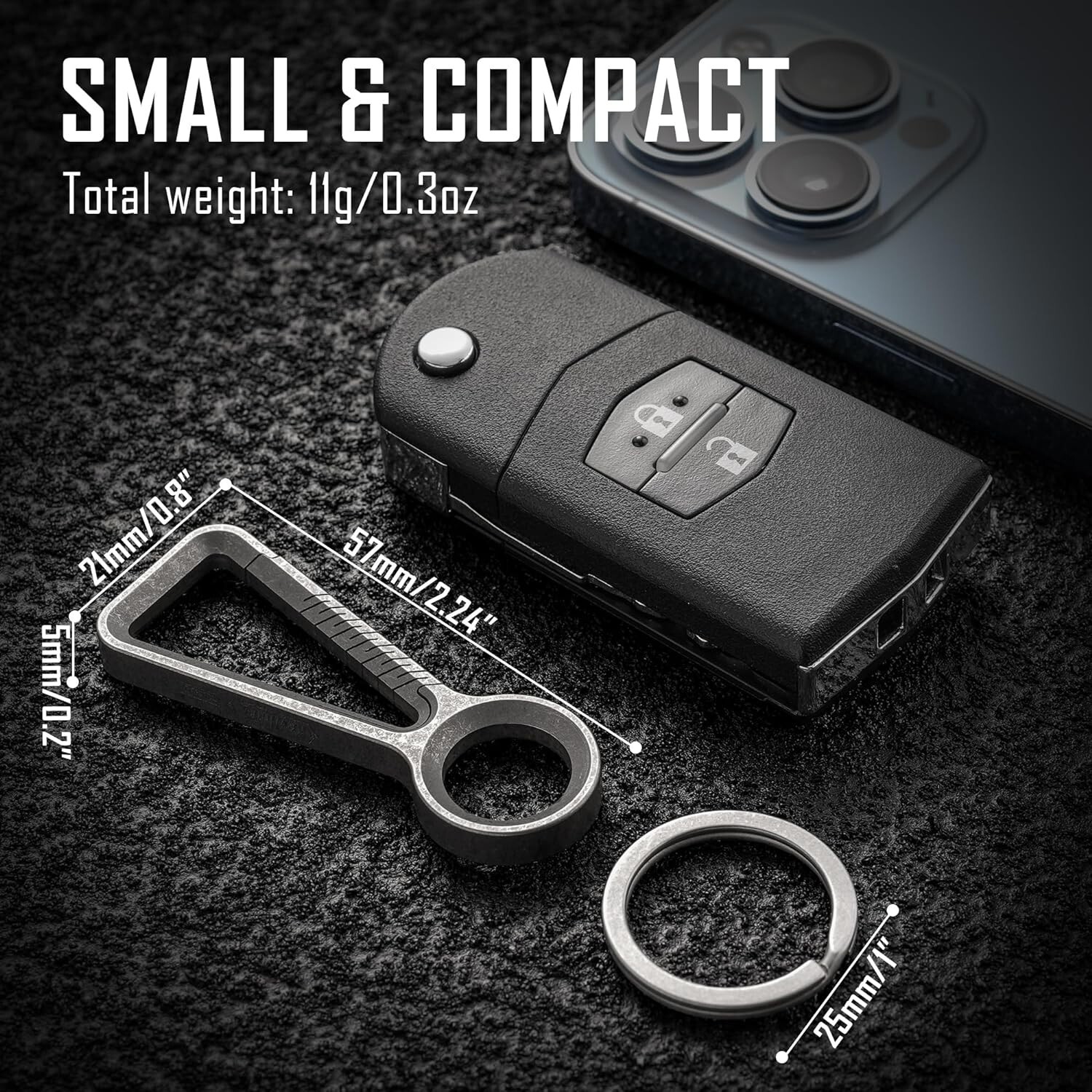 KeyUnity KM01 Titanium EDC Keychain Clip with Bottle Opener