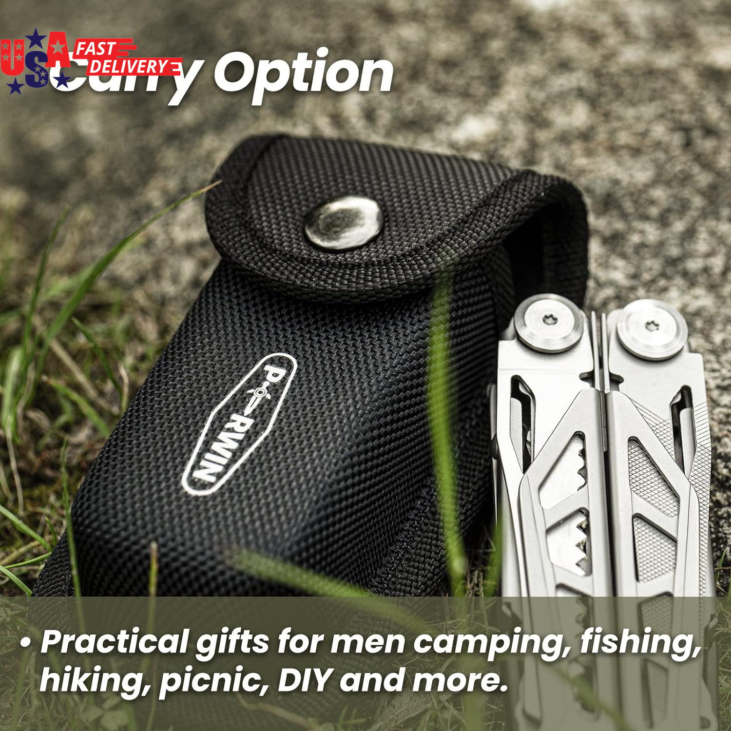 Multitool, 17-In-1 Stainless Steel Multi Tool Pliers with Self-Locking, Pocket K