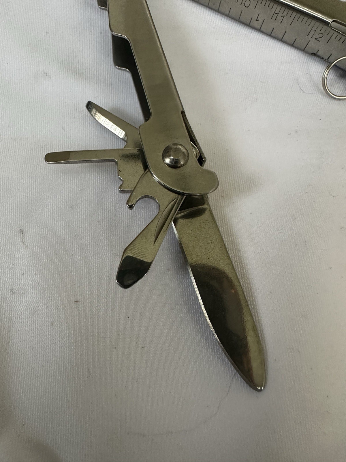Multi-Tool 10 In 1 Folding Pliers Pocket Utility Knife w/ Sheath Branded “USAA”