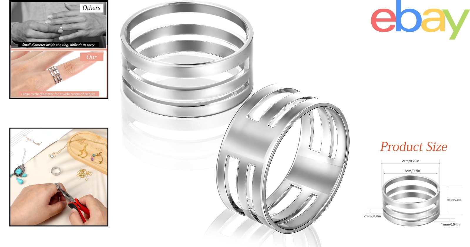 2PCS Jump Ring Opener Tools for Jewelry Making, Stainless Steel, Silver Finish