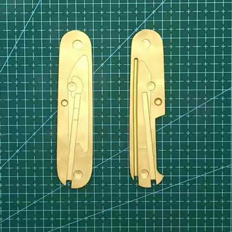 1 Pair Brass Handle Scales for 91mm Victorinox DIY Scales