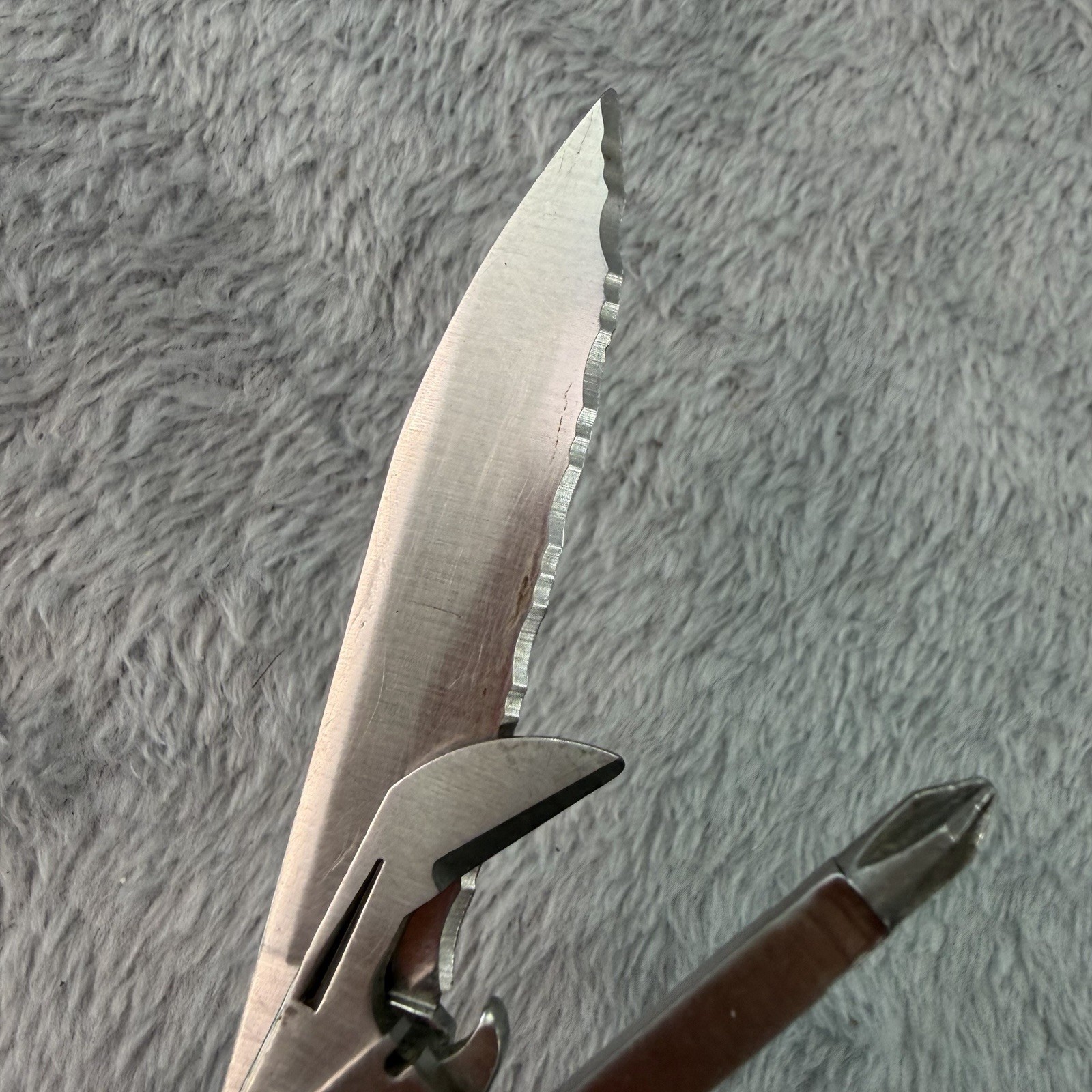 Vtg 1995 Leatherman Super Multi Tool 2 Blade Original Leather Case B501