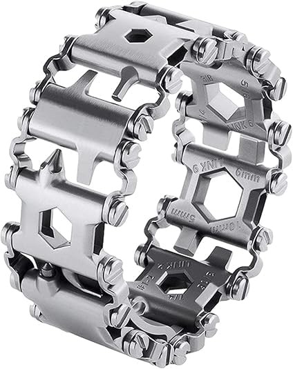 SINGEAR Stainless Steel Multitools Bracelet for Men, Transform into Watch Ban…