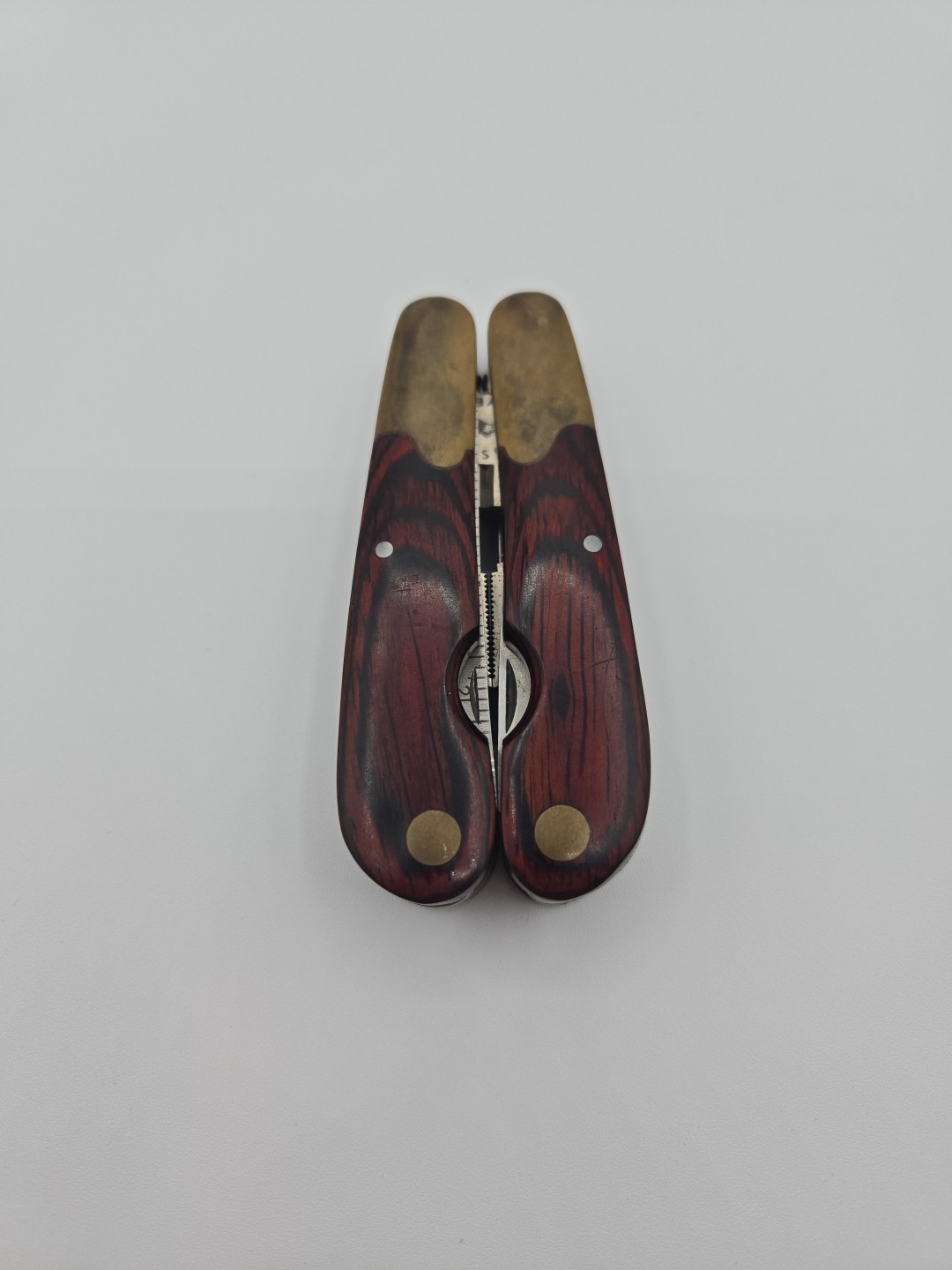 HUSKY 25 Years 25th Edition Multi Tool Camping Brass Wood Pocket Knife Pliers