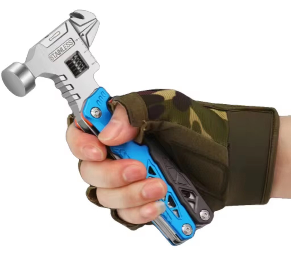 Best Gift Ultimate 18 in 1 Hammer Multitool–for Camping fixing screwdrivers saw