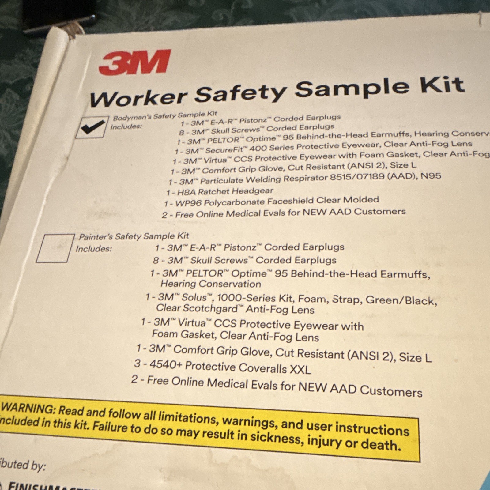 Worker, Safety Sample Kit, 3M Painters, Safety, Sample Kit, ￼￼