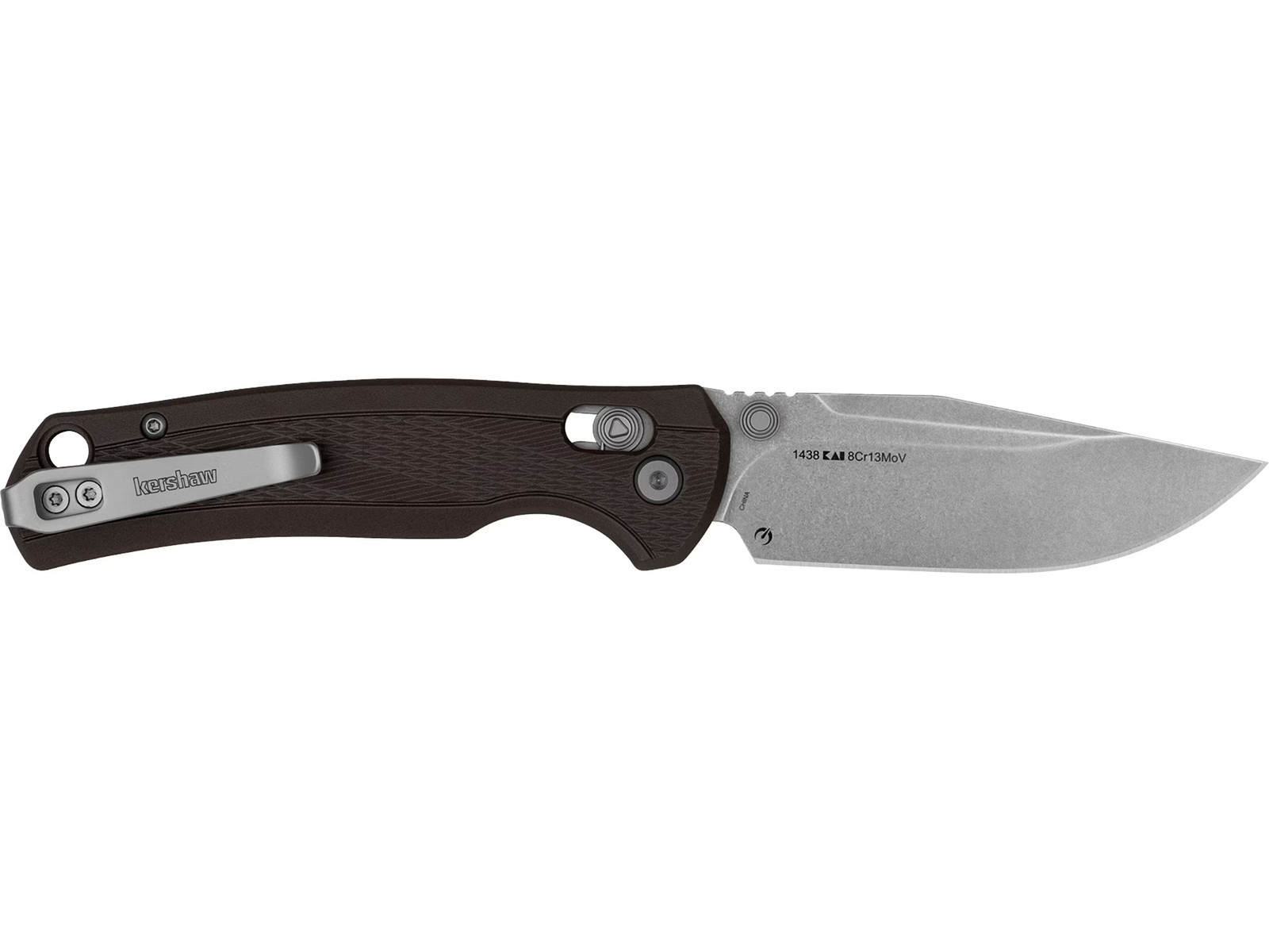 Kershaw Maneuver Pocket Knife 3.15″ Drop Point 8Cr13MoV Stonewashed Blade Glass
