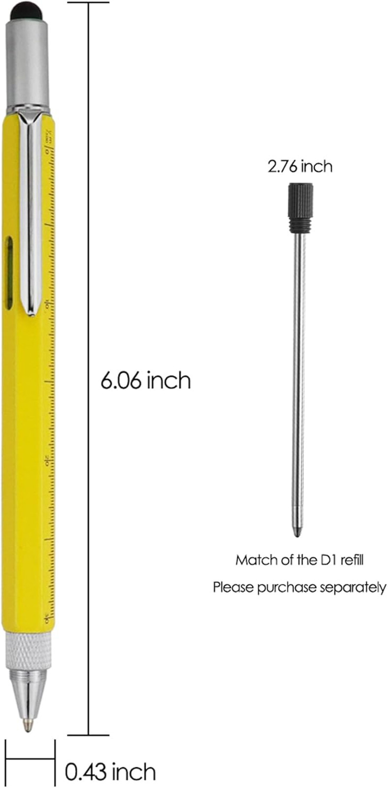 Gifts Multi Tech Tool 6 in 1 Stylus Pen – Screwdriver With Ruler, Levelgauge, Ba
