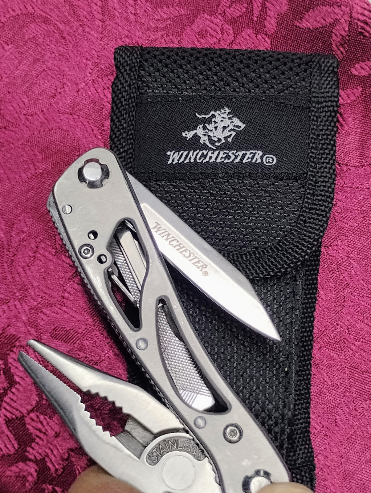 Winchester Multi Tool Mens Pocket Knife Fishing Hunting Shooting Pliers Sheath
