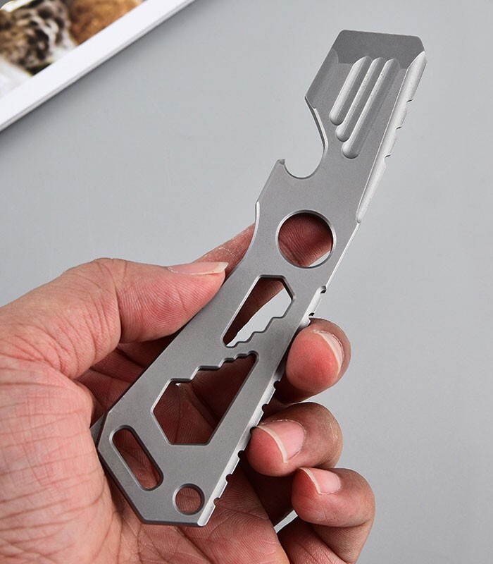 EDC Titanium Stainless Steel Multitool Card Crowbar Opener outdoor Pry Bar Tool