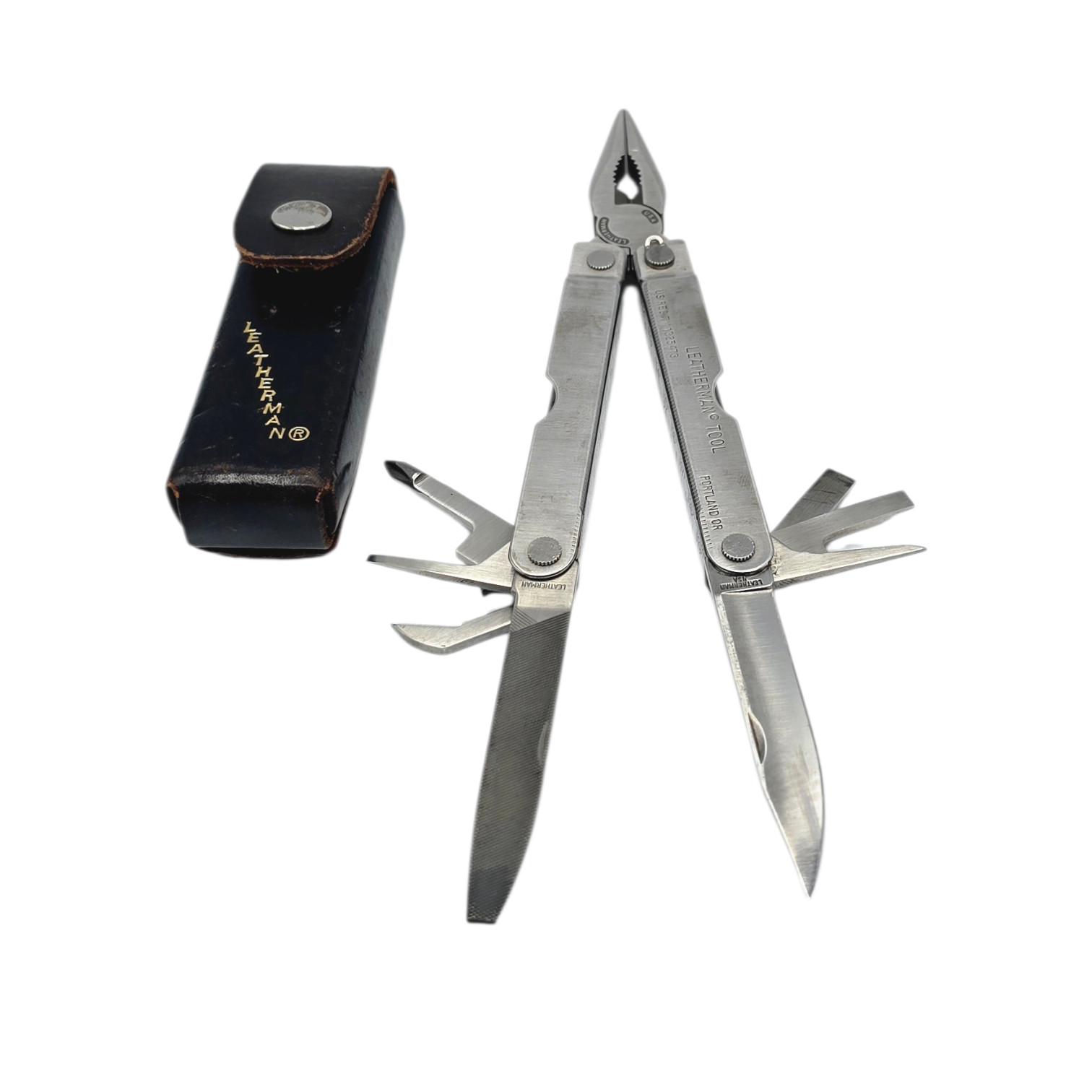 Vintage Leatherman PST – Multi-Tool w/ Leather Sheath USA Made – Used