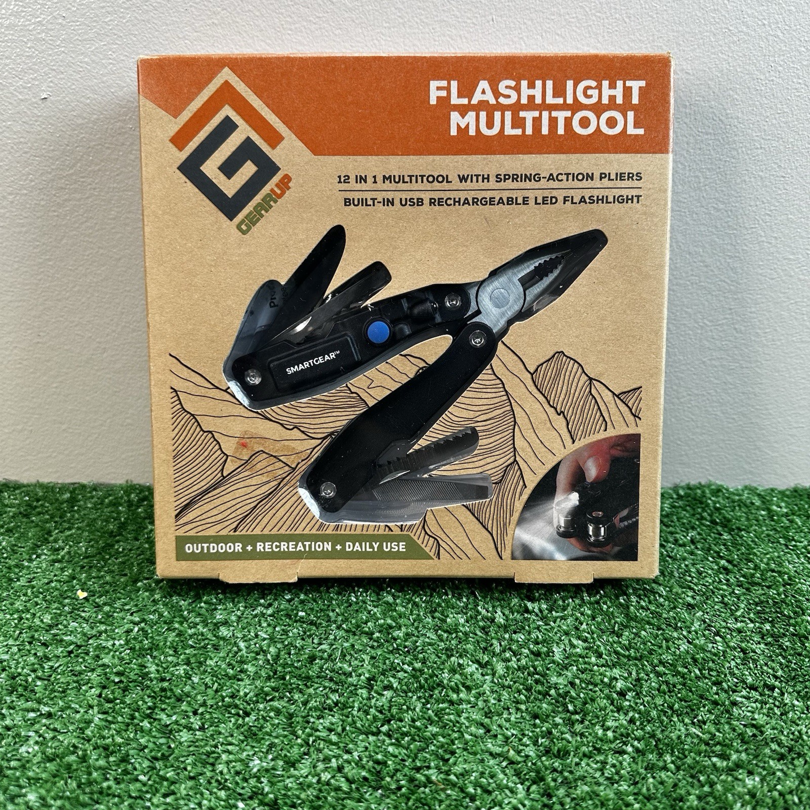 SmartGear 12-in-1 Flashlight Multitool USB Rechargeable LED