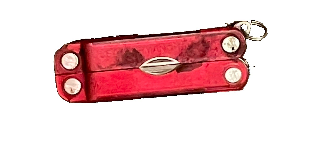 Vintage Leatherman Micra Multi-Tool Red Plastic Shell USA ~Works Great~ #10