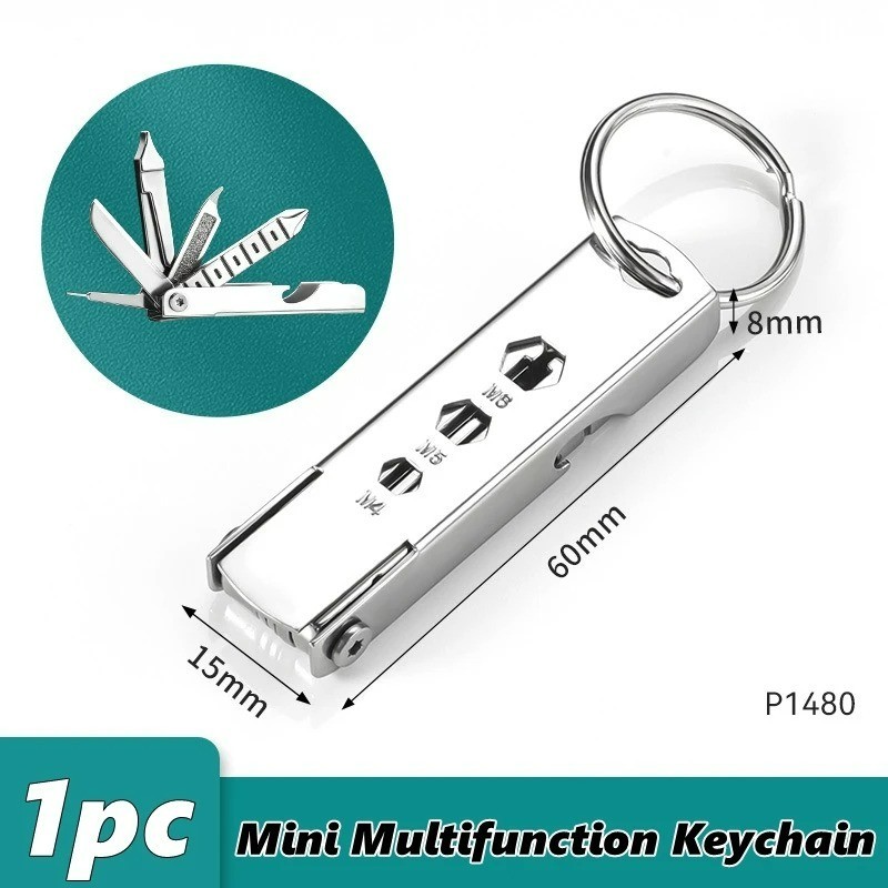 Keychain Pocket Multitool EDC Sim Card Opener bottle Knife Screwdriver Hex file