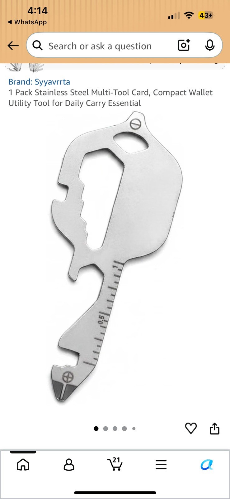 Stainless Steel Multi-Tool Card, Compact Wallet Utility Tool for Daily Carry