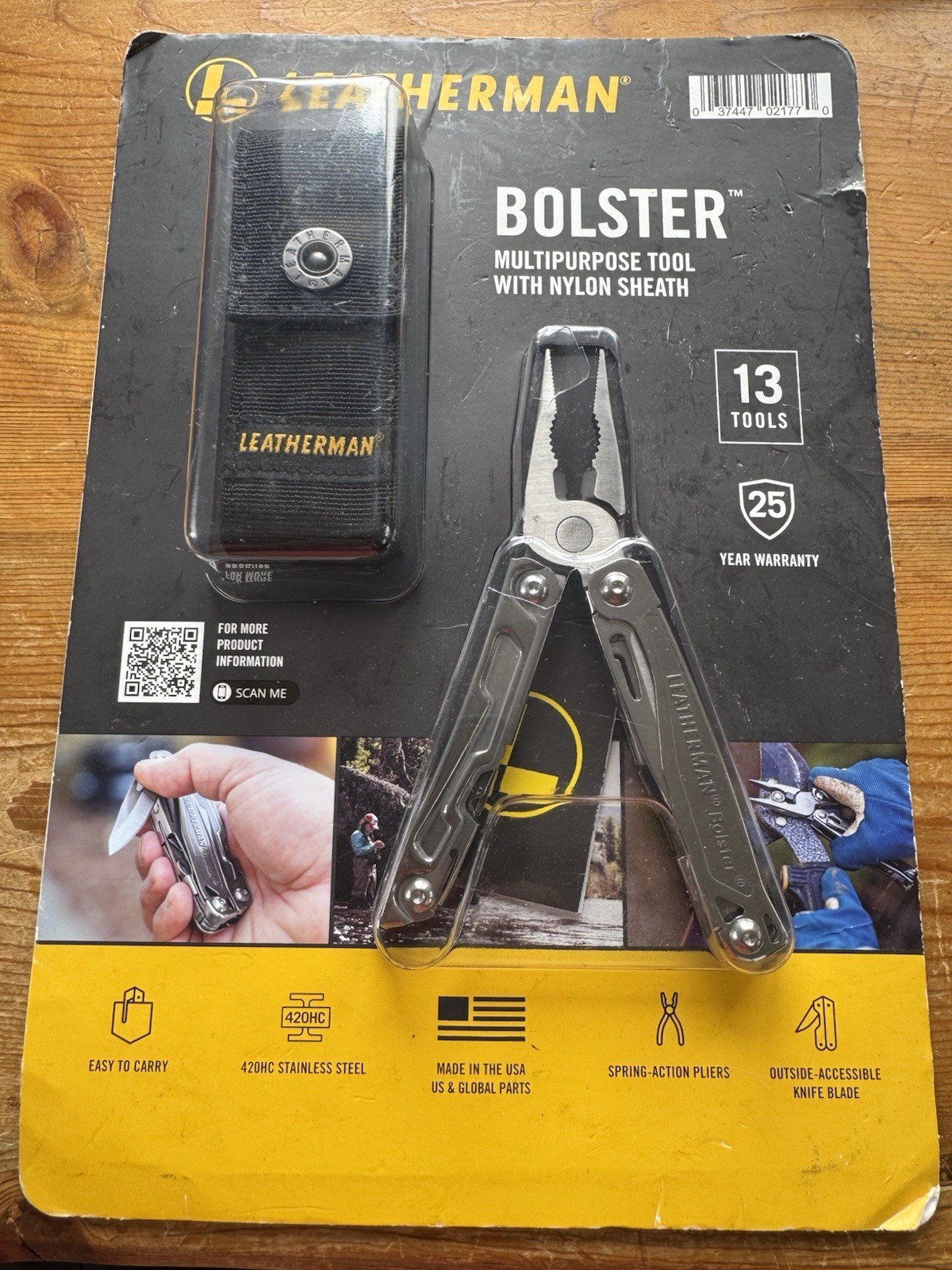 Leatherman Bolster Multipurpose Tool with Nylon Sheath, Stainless, 13 Tools in 1